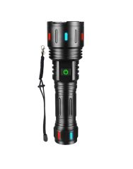 Ultra Güçlü Led Taktik El Feneri 600Watt Şarj edilebilir Flaş Işığı Kamp Fener Su Geçirmez Uzun Zoom