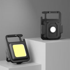 Mini el feneri anahtarlık taşınabilir cep Flashligh su geçirmez USB şarj edilebilir Mıknatıslı Fener