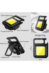 Mini el feneri anahtarlık taşınabilir cep Flashligh su geçirmez USB şarj edilebilir Mıknatıslı Fener