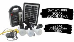 Solar Güneş Enerjili Aydınlatma Sistemi 3 Ampül Şarjlı Telefon Şarj Kablolu ışıldak
