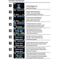 Böcek Arama Gizli Frekans Tespit Ölçüm Cihazı Ortam Tarama Kamera Dinleme Tespit Dedektör Full Band