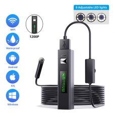 1200P WiFi endoskop kamera su geçirmez muayene yılan Mini kamera 8LEDs USB Borescope 10mt