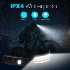 Sensör Far COB LED Kafa Lambası El Feneri USB Şarj Edilebilir Kafa Feneri Kafa Lambası