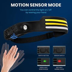 Sensör Far COB LED Kafa Lambası El Feneri USB Şarj Edilebilir Kafa Feneri Kafa Lambası