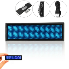 Bluetooth Led Ekran Kayan Yazı Rozet Mini Ledli Ekran Reklam Tanıtım Fiyat Etiketi Işık MAVİ