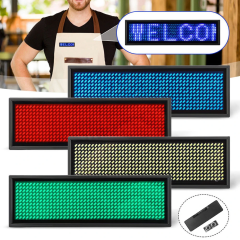 Bluetooth Led Ekran Kayan Yazı Rozet Mini Ledli Ekran Reklam Tanıtım Fiyat Etiketi Işık MAVİ