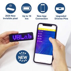 Bluetooth Led Ekran Kayan Yazı Rozet Mini Ledli Ekran Reklam Tanıtım Fiyat Etiketi Işık MAVİ