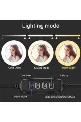 Halka Işık 5500k Youtuber Led Işıklı 2.1 Metre Tripod Tiktok Çekim Işıklı Telefon Tutucu Selfie Led