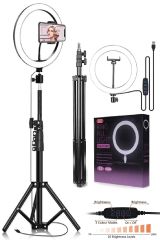 Halka Işık 5500k Youtuber Led Işıklı 2.1 Metre Tripod Tiktok Çekim Işıklı Telefon Tutucu Selfie Led