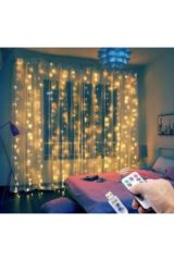 Kumandalı 8 Ayrı Moda Sahip 3mx3m ( 300 Cm X 300 Cm ) Perde Peri Usb led Işık