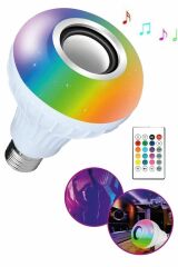 Bluetooth Music Bulb Akıllı Hoparlör Led Işıklı Uzaktan Kumandalı Müzikli Lamba 7 Renk Işıklı
