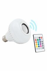 Bluetooth Music Bulb Akıllı Hoparlör Led Işıklı Uzaktan Kumandalı Müzikli Lamba 7 Renk Işıklı