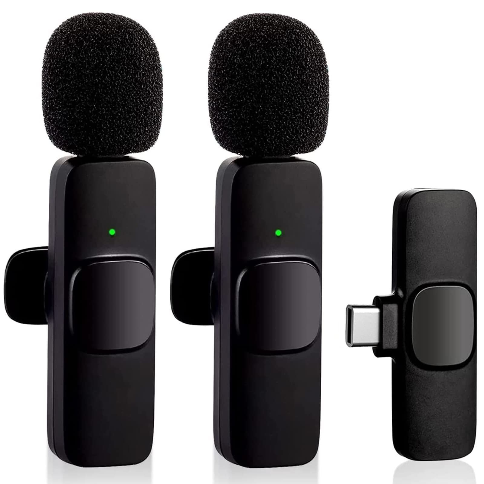 Bluetooth Mikrofon Type-C Kablosuz Yaka Mikrofonu Youtube Facebook Tiktok Çekimi