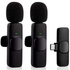 Bluetooth Mikrofon Type-C Kablosuz Yaka Mikrofonu Youtube Facebook Tiktok Çekimi