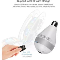 Ampul Kamera Wifi  Mini Güvenlik Ip Bulut Depolama 360 Derece Panoramik Görüntü