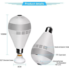 Ampul Kamera Wifi  Mini Güvenlik Ip Bulut Depolama 360 Derece Panoramik Görüntü