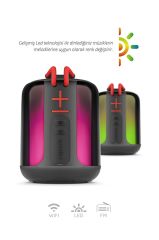 Capsule Taşınabilir Bluetooth Hoparlör Ses Bombası Yüksek Ses Gücü Sese Duyarlı Led Işık Bass