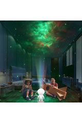 Büyük Boy Astronot Tasarım Galaxy Yıldız Plazma Gökyüzü Gece Lambası Zamanlama Fonksiyon Kumandalı