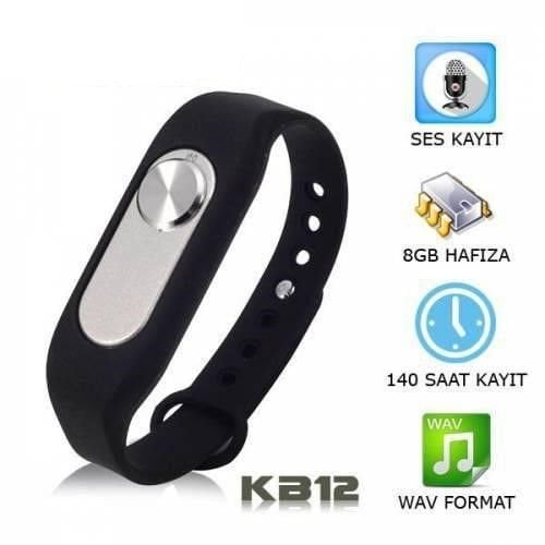 Digital Mini Bileklik Ses Kayıt Cihazı Tek Tuşla Kayıt ve Dinleme Cihazı