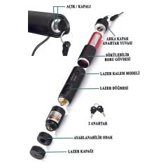 Şarjlı Yeni Model Ultra Kaliteli Yeşil Lazer 4 Farklı Mod Şarj Cihazı Lazer