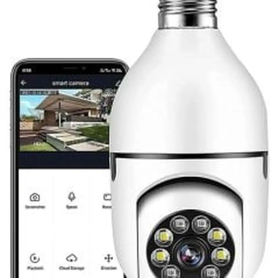 Ampul Kamera Harekete Duyarlı Gece Görüşlü Kablosuz Bebek İzleme Kamerası Güvenlik Akıllı WiFi 360
