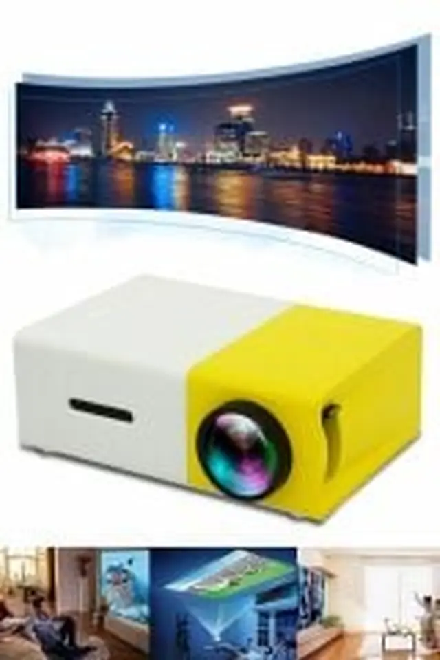 Profesyonel Ev Kamp Karavan Mini Taşınabilir Projektör 1080p LED