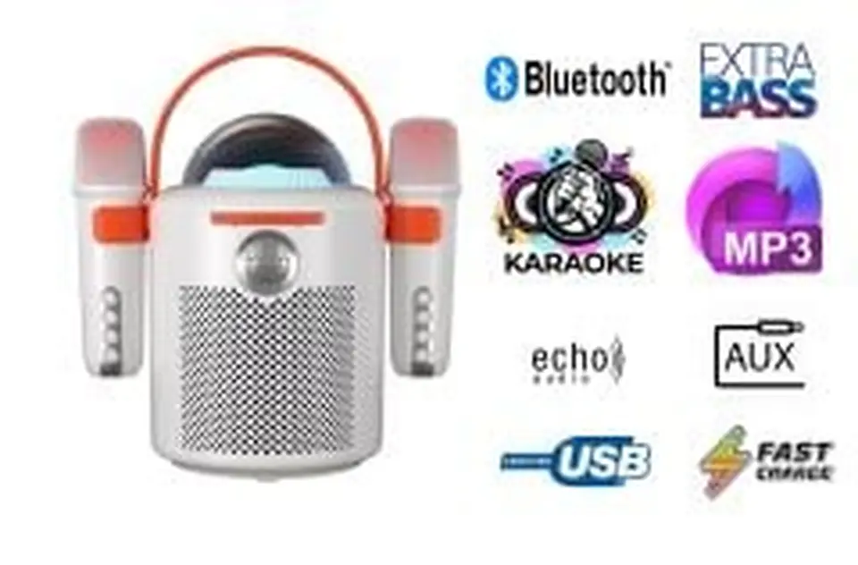 Mikrofonlu Kumandalı RGB LED Taşınabilir Bluetooth Hoparlör Çift Mikrofon